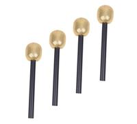 HEALSOPTHY 4pcs Golden Simulated Microphone Toys for Karaoke and Pretend Play Realistic Plastic Props for Birthday Parties and Role-playing Activities