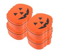 HEALSOPTHY 4pcs Halloween Pumpkin Candy Storage Boxes Sturdy Tinplate Containers with Artistic Irregular Shape Portable Decorative Tins for Party Favors Treats and Seasonal Decorations