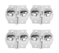 HEALSOPTHY 4pcs Iron Folding Case Support Hinges with Dual Shaft Design, Adjustable Angle, and Preset Stop Points for Wooden Wine Case and Jewelry Box, Silver Metal Hardware for Home Craft