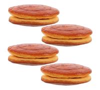 HEALSOPTHY 4pcs Lifelike Japanese Dorayaki Snack Models Fake Food Props for Kitchen Display Photography Advertising