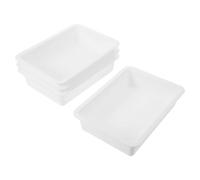 HEALSOPTHY 4Pcs Pretend Play Kitchen Sink Set, Rectangular Plastic Wash Basin with Kitchen Play Accessories for Preschool Roleplay and Early Education