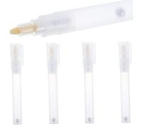 HEALSOPTHY 4Pcs Refillable Paint Marker Pens Transparent Empty Pen Barrels for Art Painting with Visible Ink Level Portable for Artists and Students