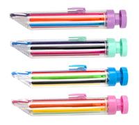 HEALSOPTHY 4Pcs Rotating Pressing Crayon for Ergonomic Multi-color Writing Crayons in Blue Pink Green Purple Household Art Supplies for School and Home Use