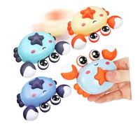 HEALSOPTHY 4pcs Small Inertia Crab Cars with Light Friction Pull Back Vehicles for Sensory Development Birthday Party Favors Classroom Prizes and Goodie Bag Stuffers