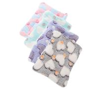 HEALSOPTHY 4pcs Warm Coral Fleece Pet Cushion for Guinea Pigs and Bunny Small Animals, Comfortable Plush Fleece Sleep Mat Pad, for Indoor Home Decoration and Rest