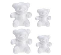 HEALSOPTHY 4pcs White Froth Bear Model DIY Craft for Wedding Party Decor Safe Material Integrated Forming for Flower Arranging and Ornament Making