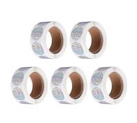 HEALSOPTHY 5 Rolls 1 Inch Rainbow Holographic Round Thank You Stickers, Self-Adhesive Circle Label Rolls for Small Business Packaging, Office and Classroom Sealing Stickers