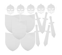 HEALSOPTHY 5 Sets DIY Knight Role Play Gear for Lightweight Paintable Cardboard Shields Swords Masks Halloween Costume Accessories Party Crafts for Group Activities