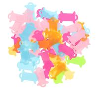 HEALSOPTHY 50pcs Colorful Plastic Yarn Holders Thread Bobbins for Knitting Crochet DIY Crafting Use Small Spools Organizer for Household Hand Spool Knitter and Thread Winding