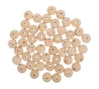HEALSOPTHY 50Pcs Large Smile Face Wooden Beads for DIY Jewelry Making Craft Beads for Bracelets Necklaces Dream Catchers and Handmade Decorations