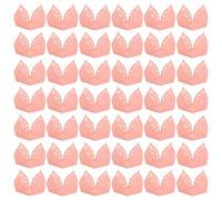 HEALSOPTHY 50Pcs Pink Decorative Candy Boxes Hollow Flower Design, Paper Mini Baking Cups for Wedding Candy Wrappers, Party Favor Chocolate Truffle Wrappers, Valentines Celebration Use