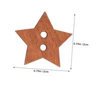 HEALSOPTHY 50pcs Vintage Wooden Star Buttons Double DIY Craft Buttons for Sewing Knitting Crochet Retro Style Decorative Bulk Pack for Handmade Projects