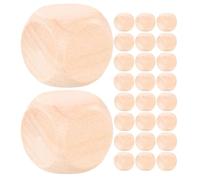 HEALSOPTHY 50pcs Wooden Blank Dice Round Corner Cube Smooth Edges Craft Wood Cubes for DIY Graffiti Board Games Party Supplies Unfinished Blocks