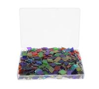 HEALSOPTHY 580Pcs Geometric Glass Mosaic Tiles Set - Thin Rhombus Stained Glass Pieces for DIY Crafts, Wall Art, Candle Holder Decoration, Home and Washroom Mosaic Supplies