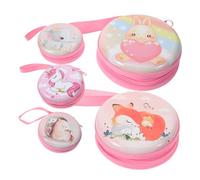HEALSOPTHY 5pcs Cartoon Change Purses Zipper Coin Bags Round Small Money Pouch for Cute Animal Designs Including Unicorn Fox Rabbit Elephant and Hedgehog for Party Favors and