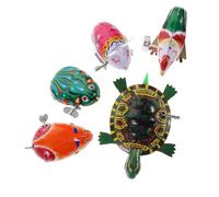 HEALSOPTHY 5pcs Clockwork Wind Up Retro Party Playthings with Random Styles for Stocking Stuffers Includes Frog Rooster Mouse Turtle Rabbit Designs