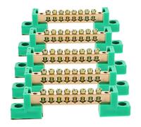 HEALSOPTHY 5pcs Copper Terminal Blocks Power Terminal Strip for Grounds Electrical Ground Bar Junction Box Connector with Conductivity and Fire Safety Easy Installation for Home and