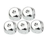 HEALSOPTHY 5Pcs Hand Painted Metal Dice Set for Kids Party Games Round Corner Dot Dice Multi-Use for DIY Craft and Educational Play