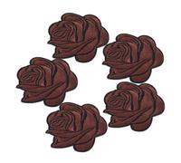 HEALSOPTHY 5pcs Iron Rose Embroidered Patches for Jackets Jeans Hats Sweaters Shoes Bags Easy DIY Sew Applique Fabric Repair Patch Versatile Vintage Floral Design