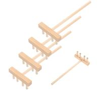 HEALSOPTHY 5pcs Mini Bamboo Sand Table Rakes Wooden Zen Garden Tools Lightweight Small Rake Crafts for Micro Landscape and Sand Tray Decoration