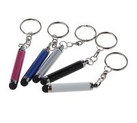 HEALSOPTHY 5pcs Portable Stylus Pens with Keychain Compact Capacitive Touchscreen Styluses for Phones Tablets Black White Silver Red