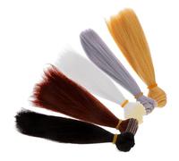 HEALSOPTHY 5pcs Waldorf Doll Straight Hair Wig Synthetic Wigs for Girls Doll Hair Crafting
