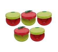 HEALSOPTHY 5pcs Wooden Castanet Percussion Instruments for Natural Wood Musical with Clear Sound Hold Round Design for Classroom Rewards and Early Music Education
