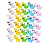 HEALSOPTHY 60 pcs Mini Resin Ducks Ornament Tiny Lifelike Duck Figurines for Garden Decor Succulent and Micro Landscape Cute Cartoon Craft Accessories for Home Tabletop Display