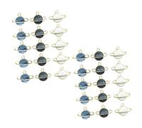 HEALSOPTHY 60pcs DIY Planet Charms Alloy Pendants for Jewelry Making Necklace Bracelet Accessories Smooth Surface Lightweight Blue Black White Mix for Craft Projects