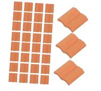HEALSOPTHY 60pcs Miniature Roof Tiles for Micro Landscape DIY Projects Lifelike Architectural Model Building Material Space Saving Mini Tiles for Dollhouse Decor and Sand Table Crafting
