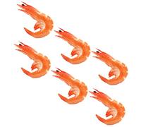 HEALSOPTHY 6pcs Artificial Shrimp Model Food Toys Lifelike Design in Bright Orange Pvc Material for Display Decoration and Photography Props Suitable for Hotels and Exhibitions
