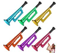 HEALSOPTHY 6Pcs Colored Plastic Trumpets for Cheer Props Sports Meet Party Noise Makers Fun Musical Instruments for Boys