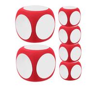 HEALSOPTHY 6pcs DIY Rounded Foam Dice Writable Erasable Soft Jumbo Dice for Educational Games Family Gatherings Party Fun Noise-reducing Foam Blocks