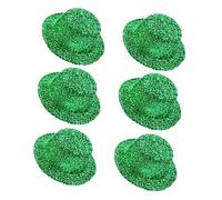HEALSOPTHY 6pcs Glittery Green Mini Leprechaun Hats DIY Craft Felt Party Decoration for St Paddys Day Dolls Family Fun Sewing and Gift Box Embellishments