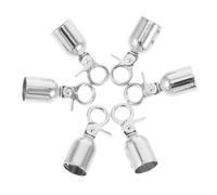 HEALSOPTHY 6pcs Heavy Duty Metal Barrier Rope End Caps with Screws Stanchion Rope Fittings for Railings and Fencing for Crowd Control and Post Queue Barriers