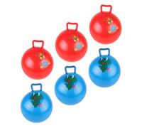HEALSOPTHY 6Pcs Inflatable Hopping Balls with Handles Thickened PVC Cartoon Design Safe Bouncy for Balance Training and Outdoor Play Random Patterns Random Color
