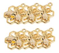 HEALSOPTHY 6pcs Metal Bee Charms for Jewelry Making Honeycomb Pendants DIY Bracelet Necklace Craft Accessories