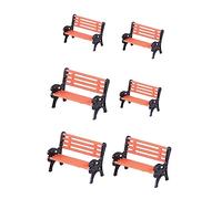 HEALSOPTHY 6Pcs Miniature Park Benches Small and Large Smooth Surface Miniature Chairs for Fairy Garden Accessories Outdoor Garden Ornament Pretend Photo Props