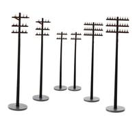 HEALSOPTHY 6pcs Miniature Telegraph Pole Models for Sand Table Diorama Abs Micro Landscape Decor for Train Layouts Realistic Railway Scene Accessories for DIY Sand Box Craft