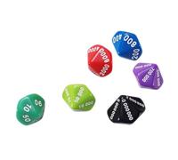 HEALSOPTHY 6Pcs Multi Sided Plastic Board Game Dice Party Props with Numbered Place Value Sides for Home Bar and Gathering Fun Random Color