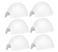 HEALSOPTHY 6Pcs Polar Igloo Figurines for Miniature Arctic Animal Models Educational Decorative Desktop Ornaments for Imaginative Play and School Projects