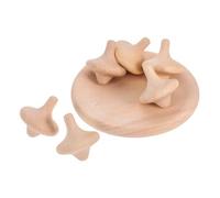 HEALSOPTHY 6pcs Puzzle Competitive Spiral Unfinished Spinning Tops Handmade Painting Spinning Tops Painting Kits DIY Beige Wood