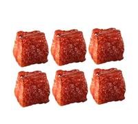 HEALSOPTHY 6pcs Realistic Fake Beef Block Models Lifelike Meat Simulation Props for Kitchen Table Decoration Restaurant Food Display