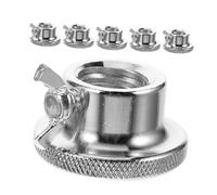 HEALSOPTHY 6pcs Self-locking Dumbbell Nuts Anti-slip Locking Barbell Clamps Casting Iron for Secure Weight Lifting Fitness Bars