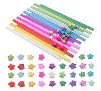 HEALSOPTHY 720 Sheets Glitter Origami Paper Strips for Crafts Multi Color DIY Folding Paper for Stars Hearts Flowers and Scrapbooking Art Projects