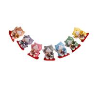 HEALSOPTHY 7pcs Mini Fortune Cat Figurines PVC Lucky Cat Miniatures for Car Garden Dollhouse Decoration Micro-landscape Ornament Collection