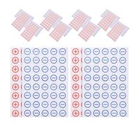 HEALSOPTHY 800pcs Battery Label Stickers 20mm Round Self Adhesive Polarity Decals with 10 Red Positive and 10 Blue Negative Stickers for Electrical Panels, Home, Office, and Workshop Use