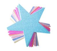 HEALSOPTHY 80pcs Glittering Five Pointed Paper Star Decorations Bright Multi Ornaments for Birthday Showers School Events Safe Paper Material Creative Photo Props