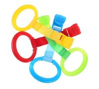 HEALSOPTHY 8pcs Baby Nursery Crib Hanging Pull Rings Walking Assist Stand Rings for Infant Learning to Stand with Safety Plastic for Home Use