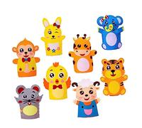 HEALSOPTHY 8Pcs DIY Hand Puppet Craft Kit Non Woven Cartoon Style Educational Sewing for Early Development and Creative Play